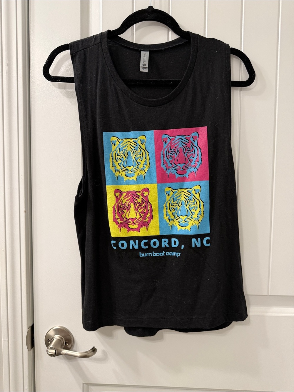 Large Burn Boot Camp Black Graphic Muscle Tee - Concord, NC